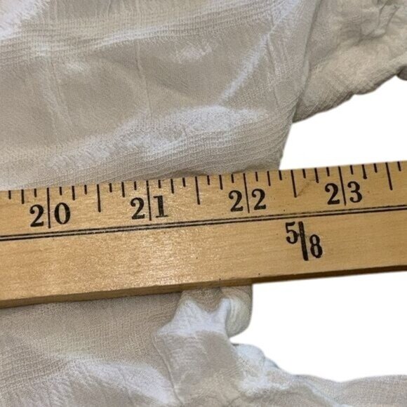 Time And Tru XL 16-18 Womens Peplum Top Winter White 100% Rayon Lightweight Boho - Picture 7 of 7